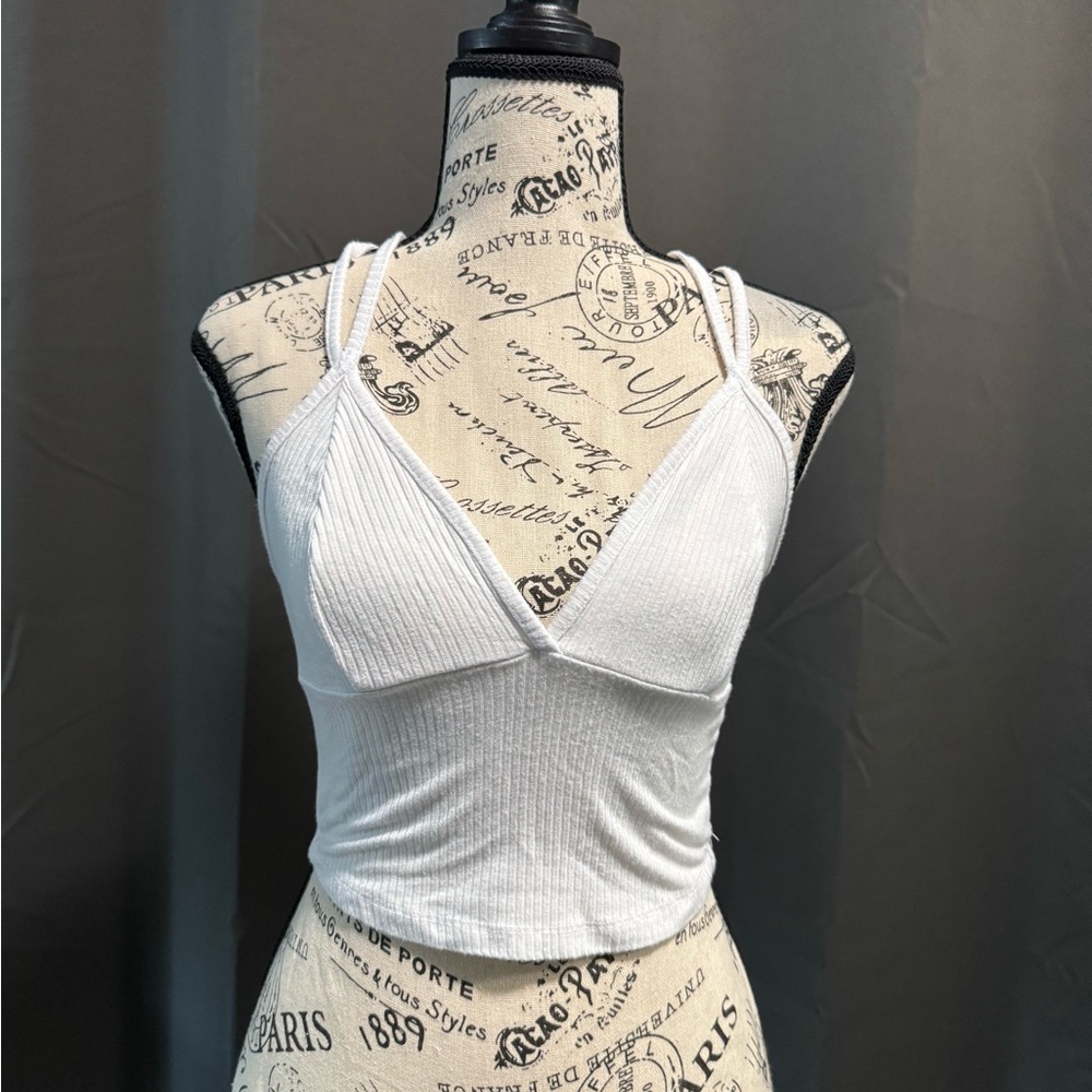 White Ribbed Tank